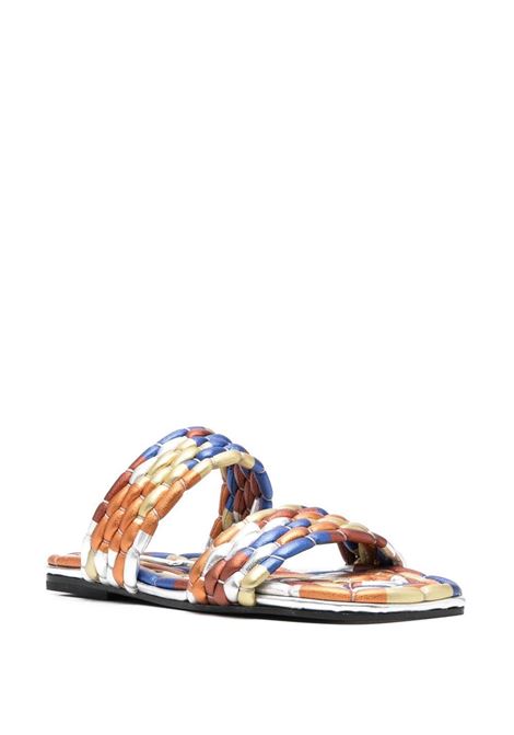 Brown interwoven metallic slides - women DRIES VAN NOTEN | WS231589701